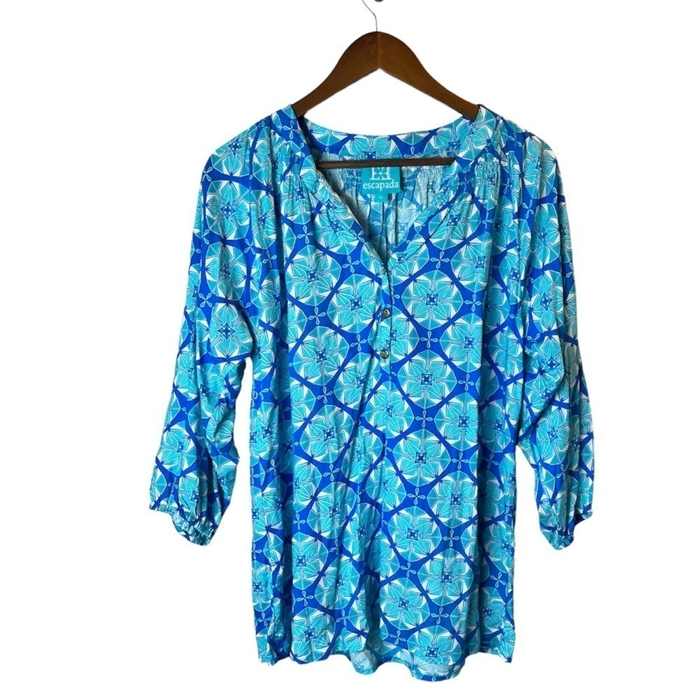 Escapade Blue Womens Tunic Top Large